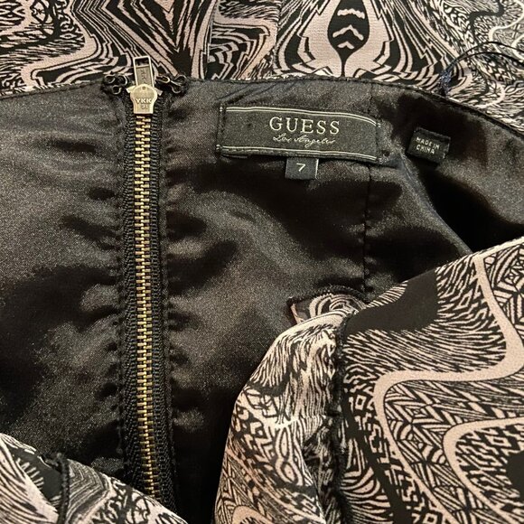 Guess Women's Ruffled Black/Beige Strapless Dress - Juniors Size 7 - Picture 4 of 4